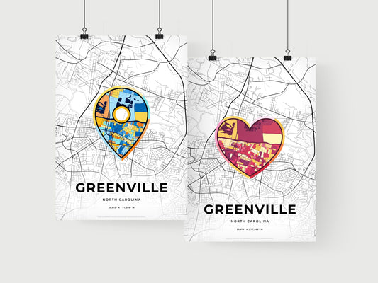Greenville North Carolina art print for couples