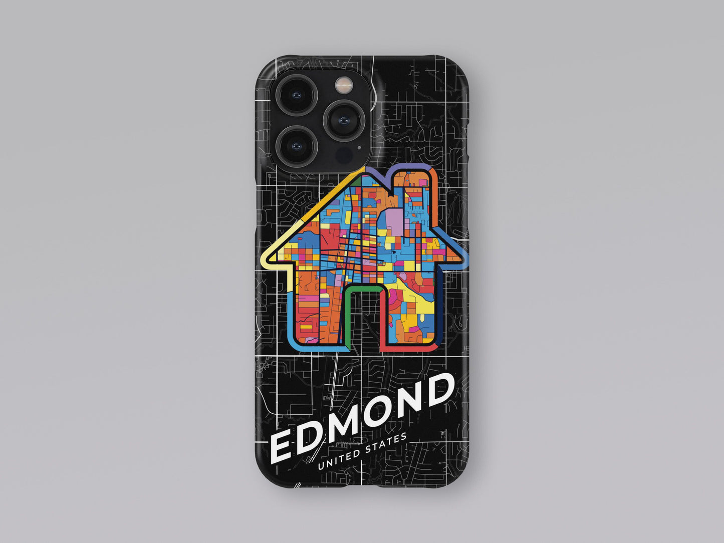Edmond Oklahoma slim phone case with colorful icon. Birthday, wedding or housewarming gift. Couple match cases. 3