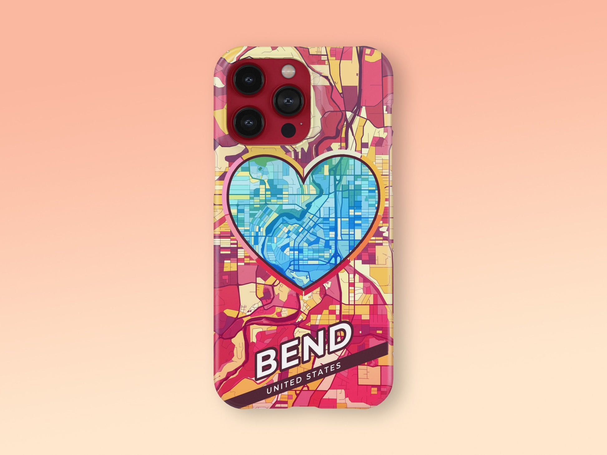 Bend Oregon slim phone case with colorful icon. Birthday, wedding or housewarming gift. Couple match cases. 2
