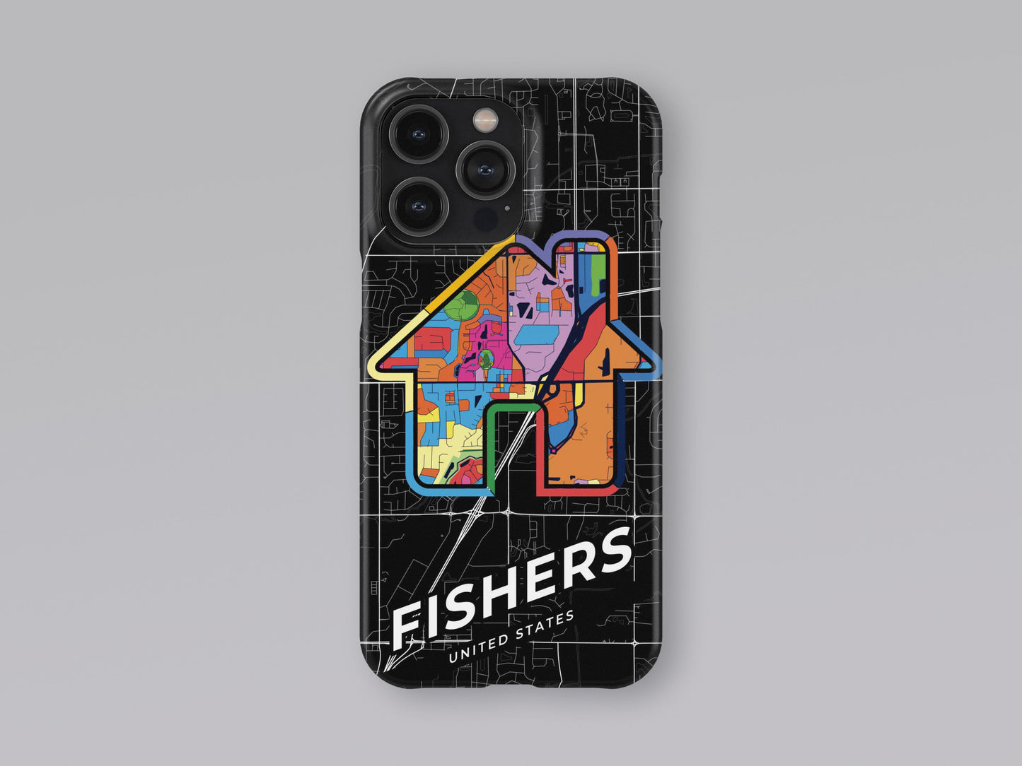 Fishers Indiana slim phone case with colorful icon. Birthday, wedding or housewarming gift. Couple match cases. 3