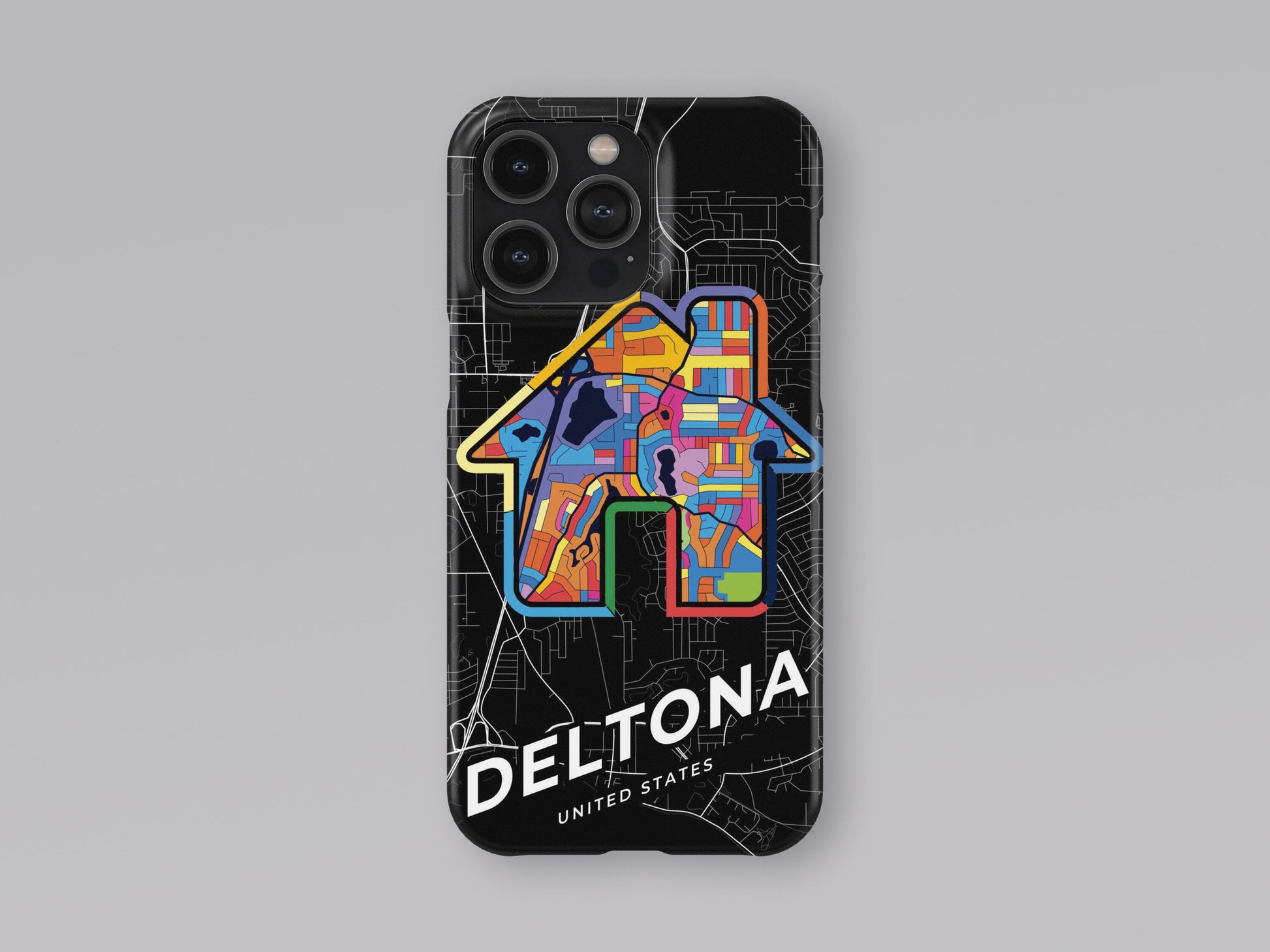 Deltona Florida slim phone case with colorful icon. Birthday, wedding or housewarming gift. Couple match cases. 3