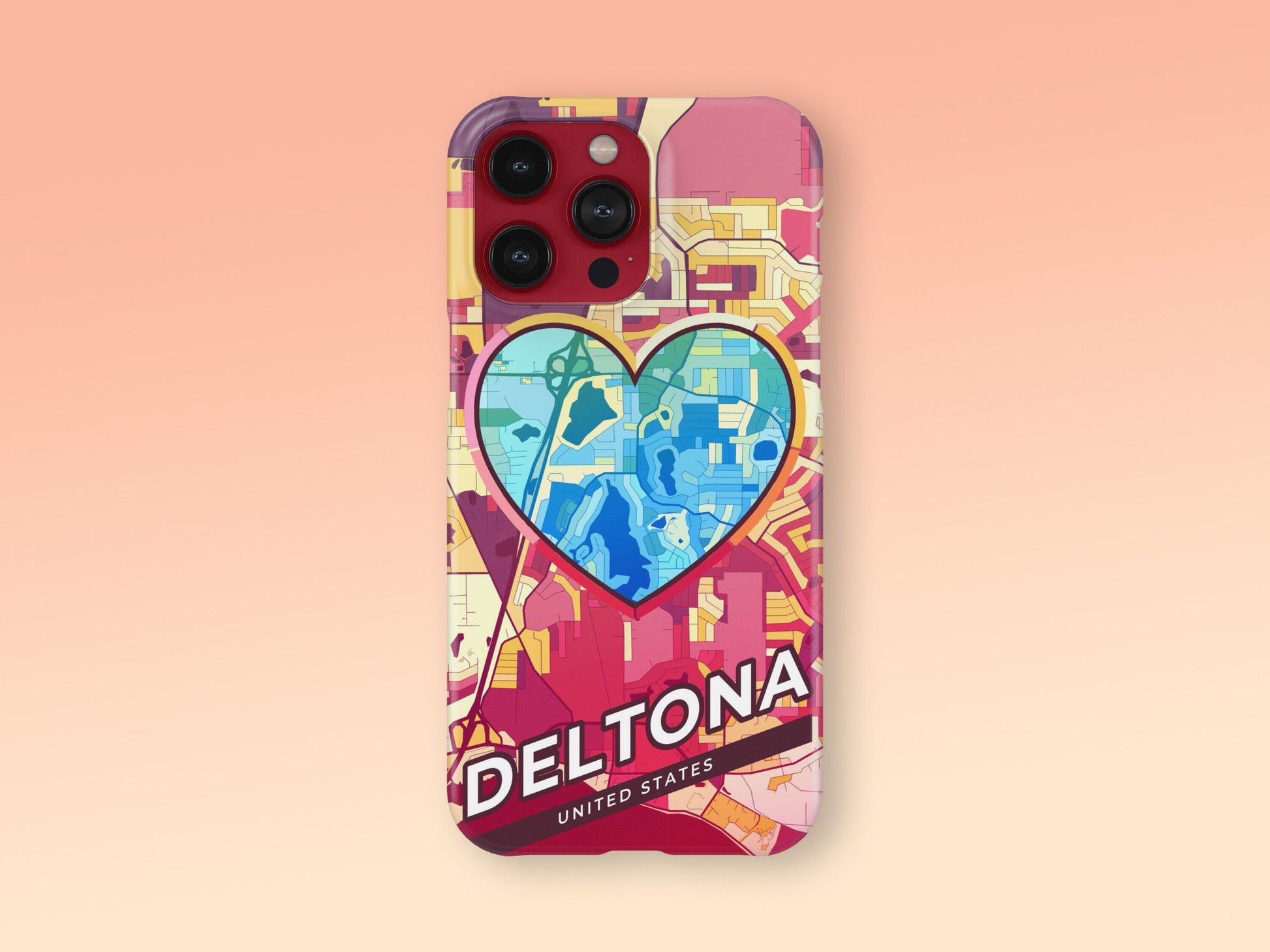 Deltona Florida slim phone case with colorful icon. Birthday, wedding or housewarming gift. Couple match cases. 2