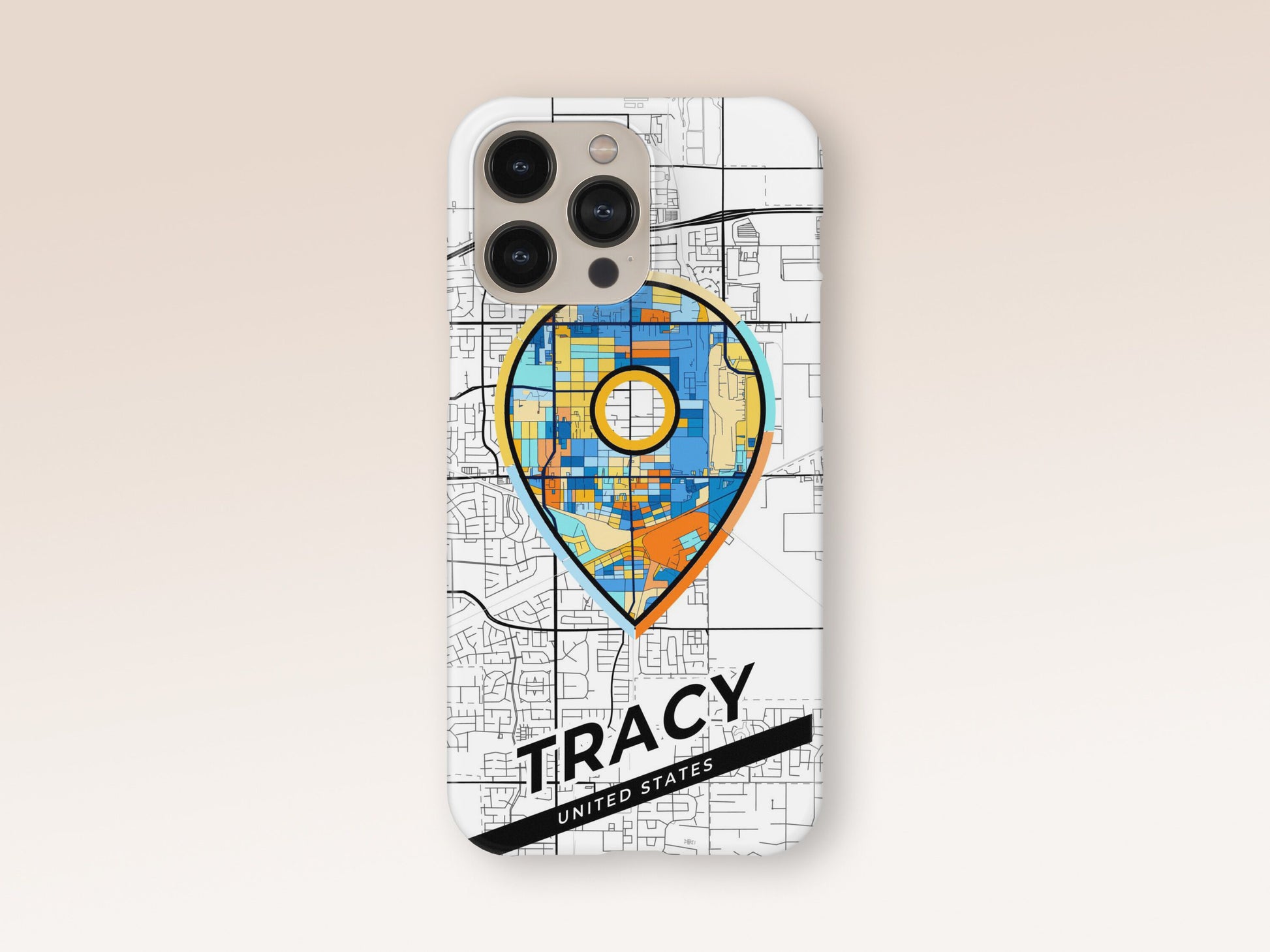 Tracy California slim phone case with colorful icon 1