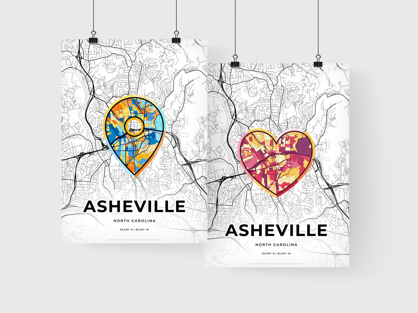 Asheville North Carolina art print for couples