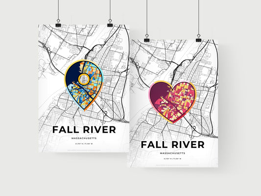 Fall River Massachusetts art print for couples