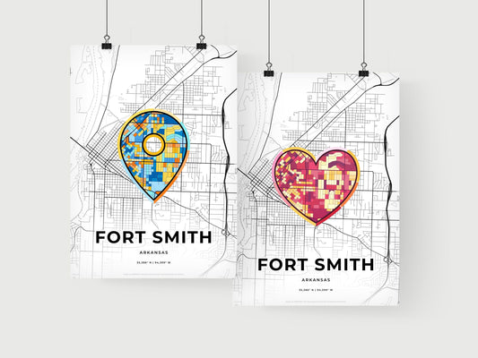 Fort Smith Arkansas art print for couples