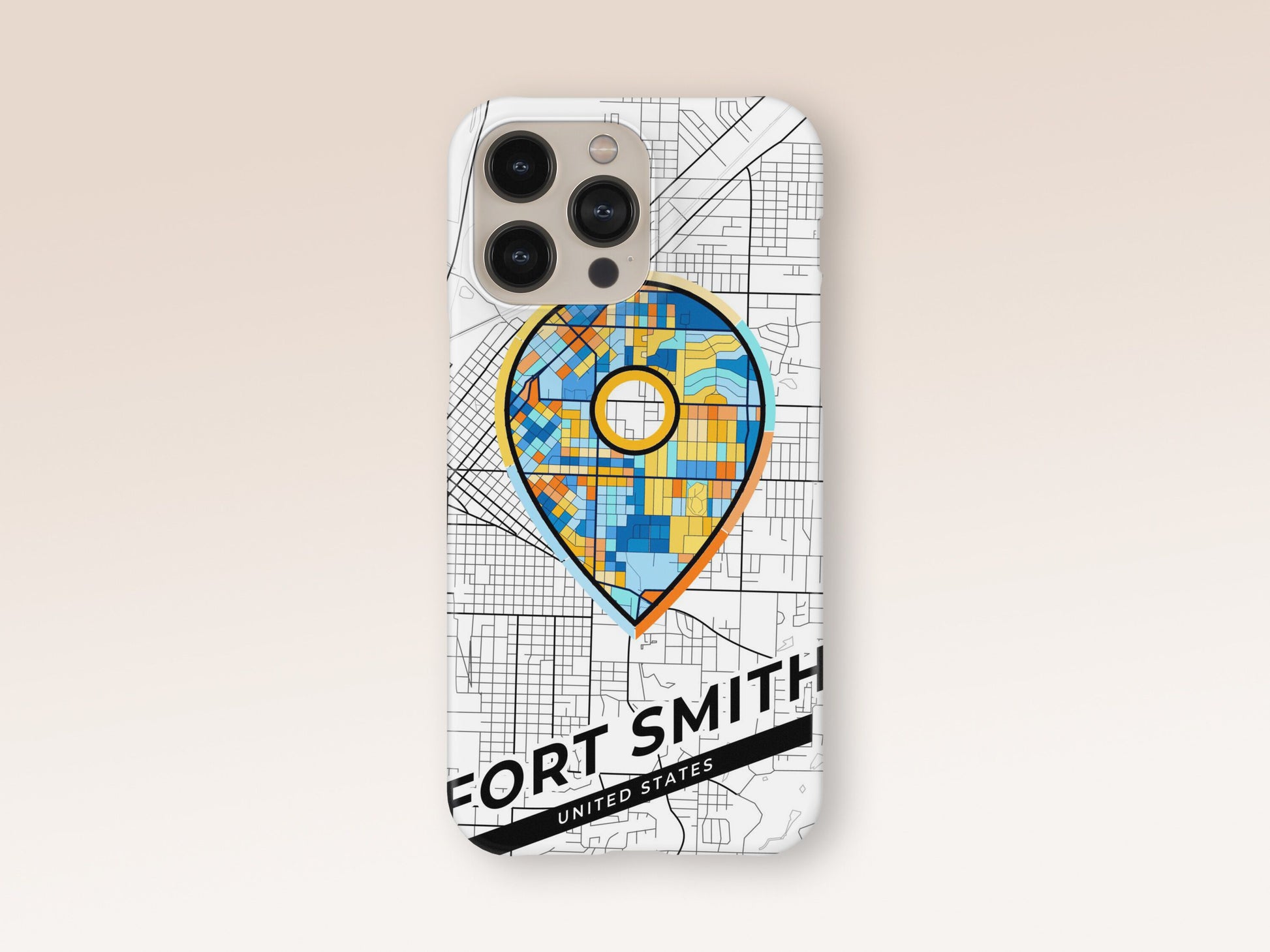 Fort Smith Arkansas slim phone case with colorful icon. Birthday, wedding or housewarming gift. Couple match cases. 1