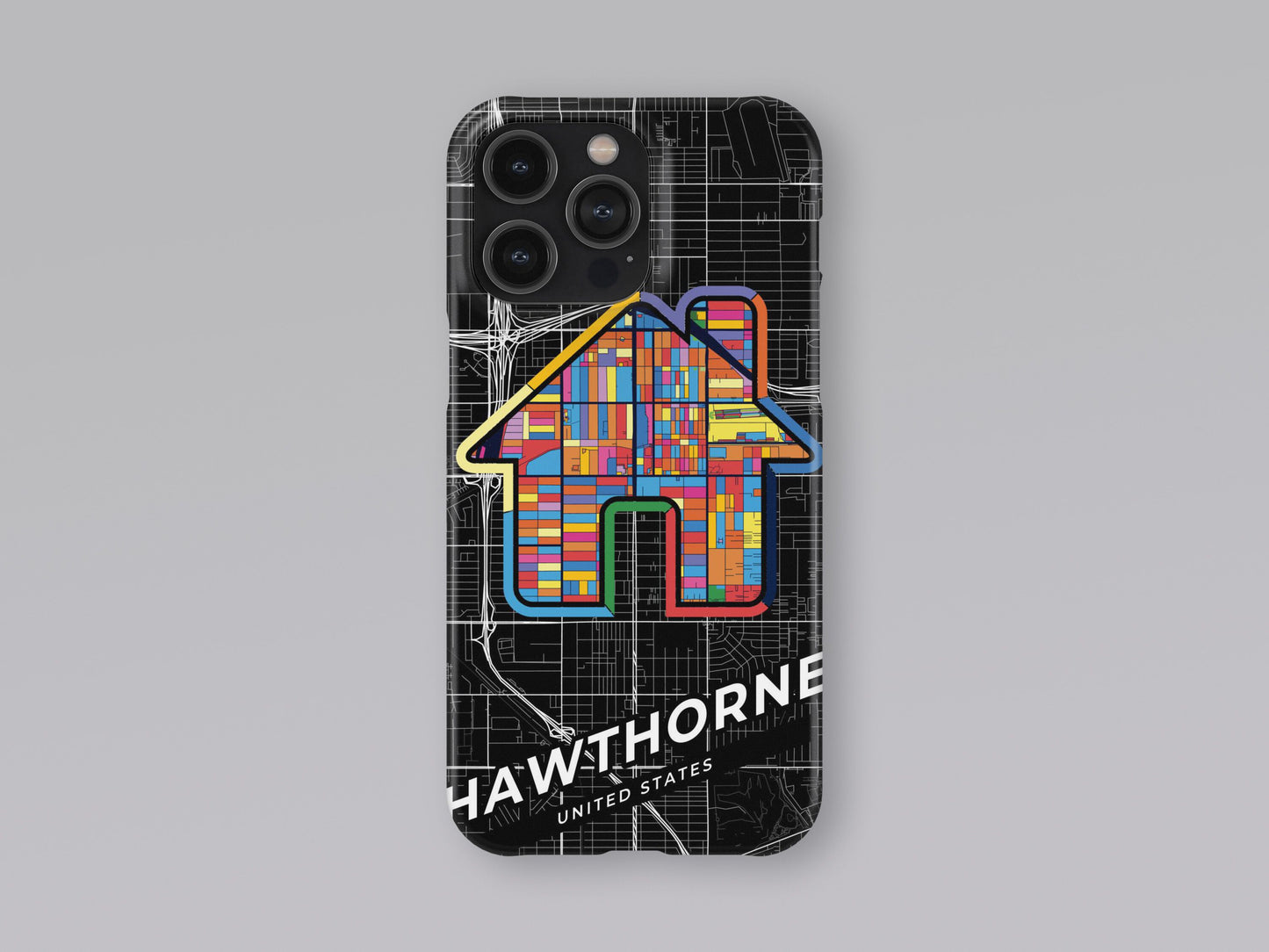 Hawthorne California slim phone case with colorful icon. Birthday, wedding or housewarming gift. Couple match cases. 3