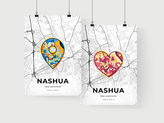 Nashua New Hampshire art print for couples