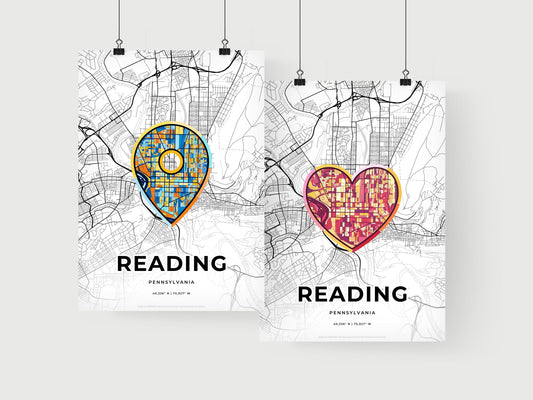 Reading Pennsylvania art print for couples
