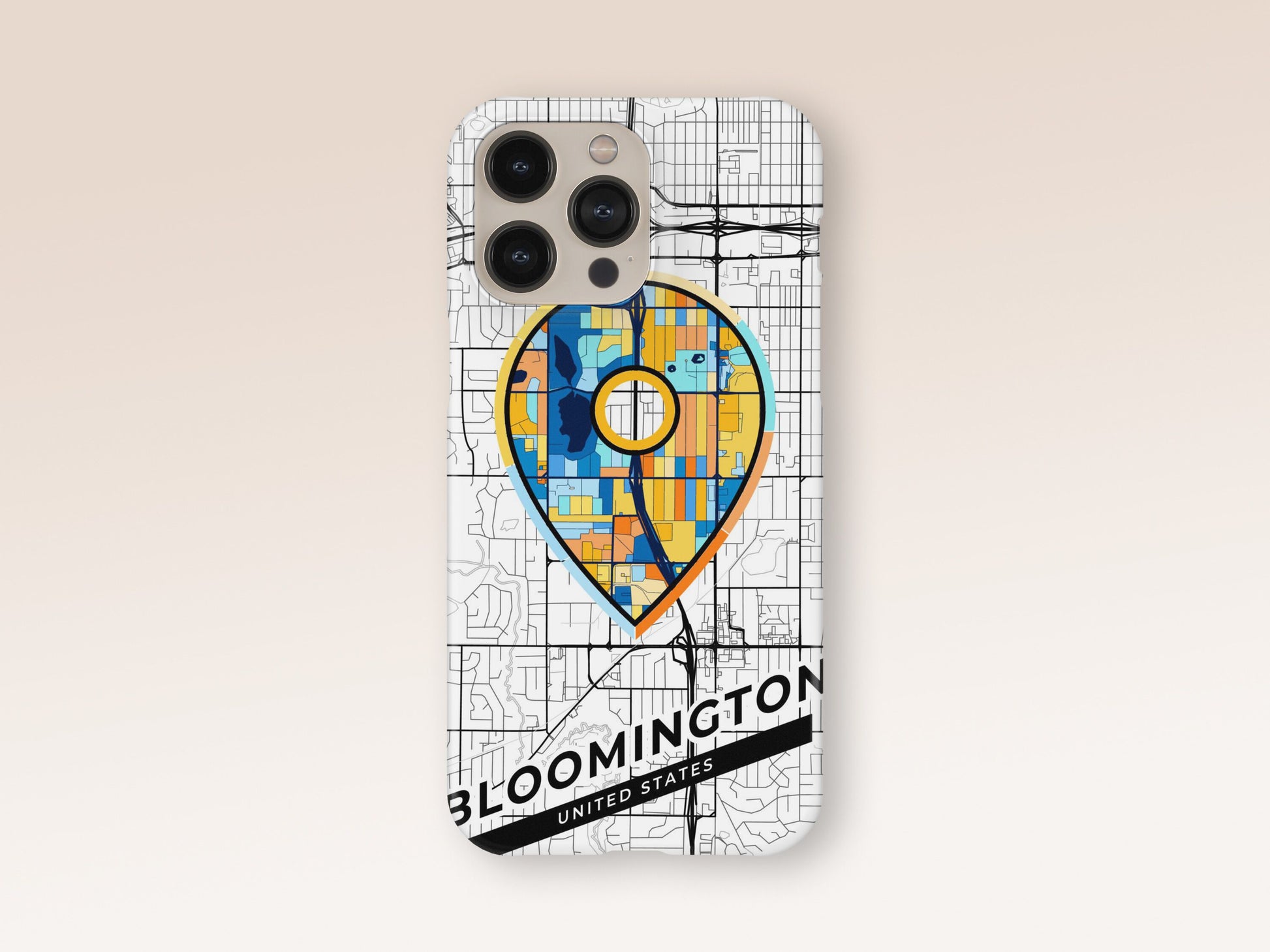 Bloomington Minnesota slim phone case with colorful icon. Birthday, wedding or housewarming gift. Couple match cases. 1