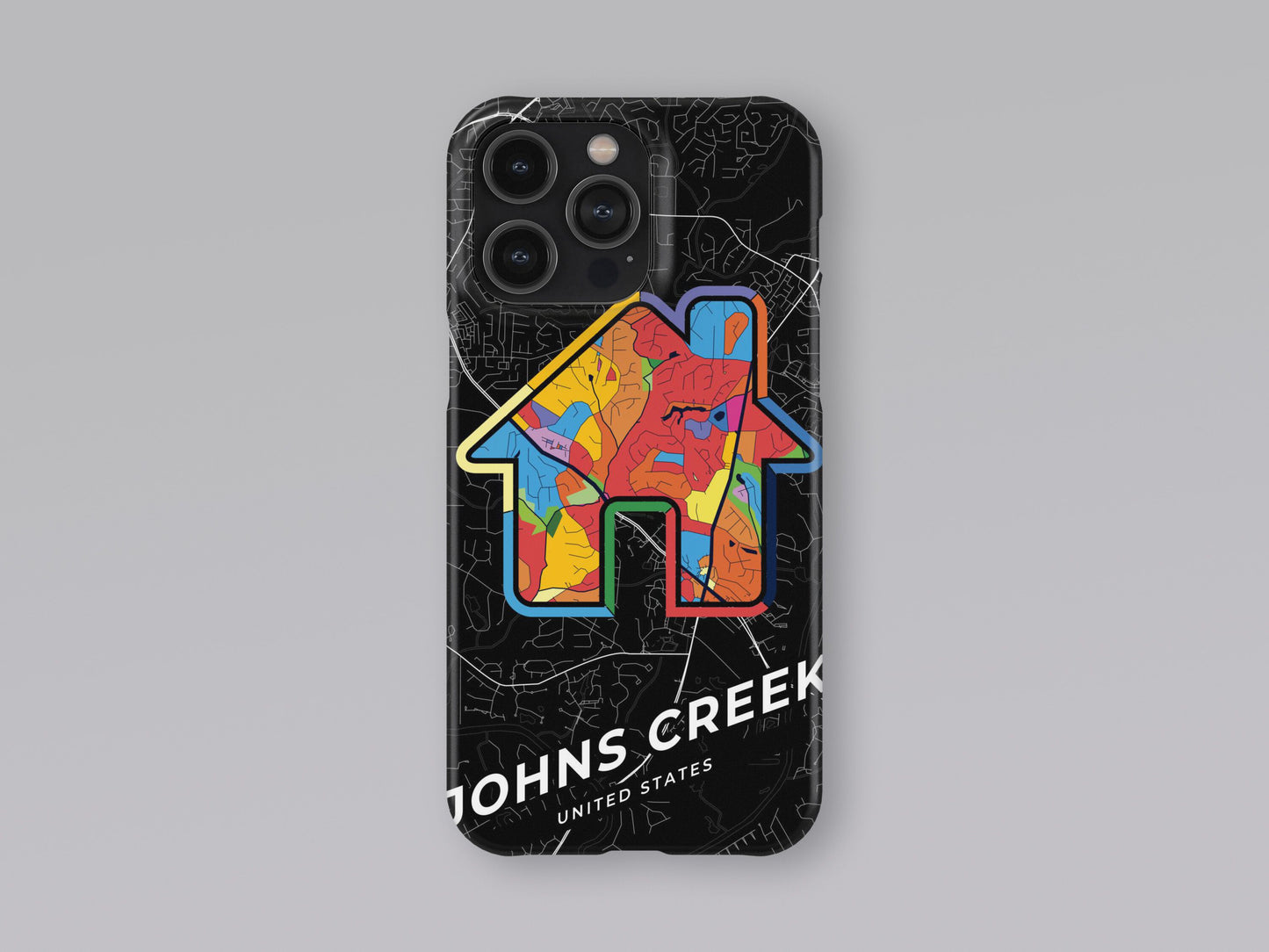 Johns Creek Georgia slim phone case with colorful icon. Birthday, wedding or housewarming gift. Couple match cases. 3