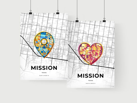 Mission Texas art print for couples