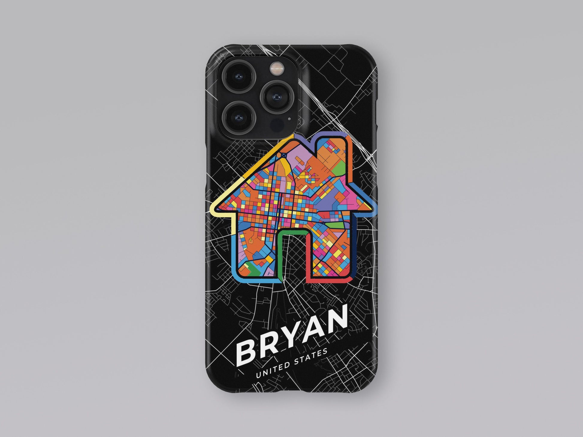 Bryan Texas slim phone case with colorful icon. Birthday, wedding or housewarming gift. Couple match cases. 3