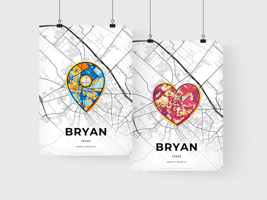 Bryan Texas art print for couples