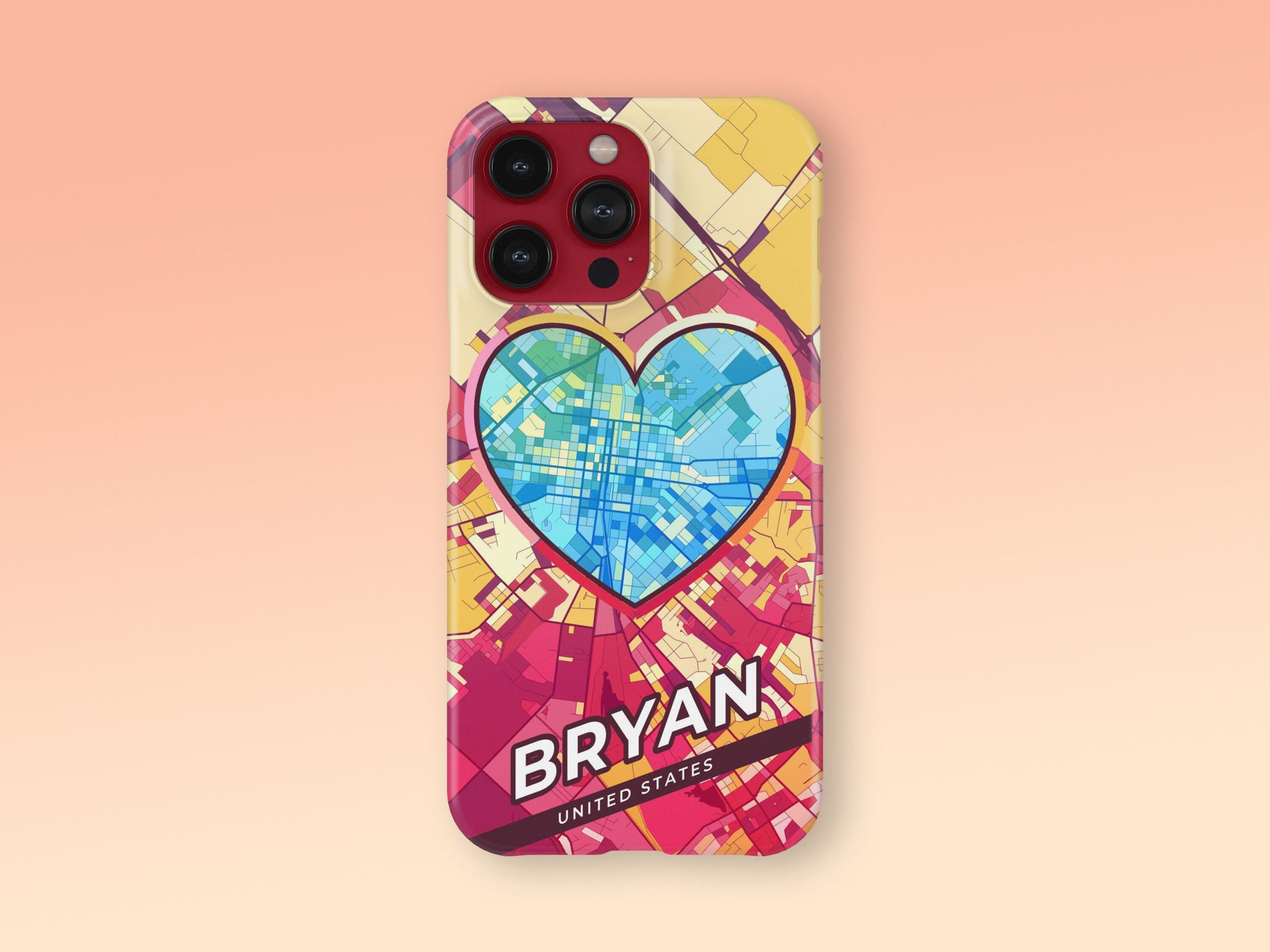 Bryan Texas slim phone case with colorful icon. Birthday, wedding or housewarming gift. Couple match cases. 2