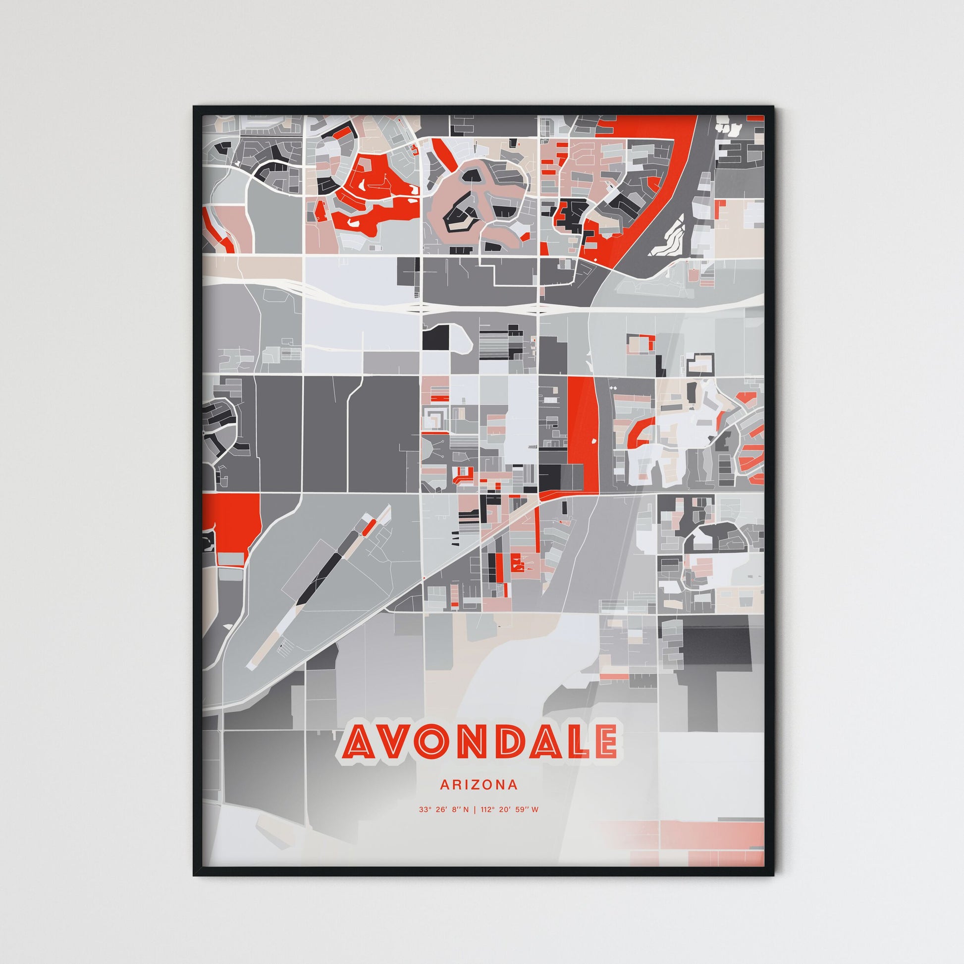 Colorful AVONDALE ARIZONA Fine Art Map Modern