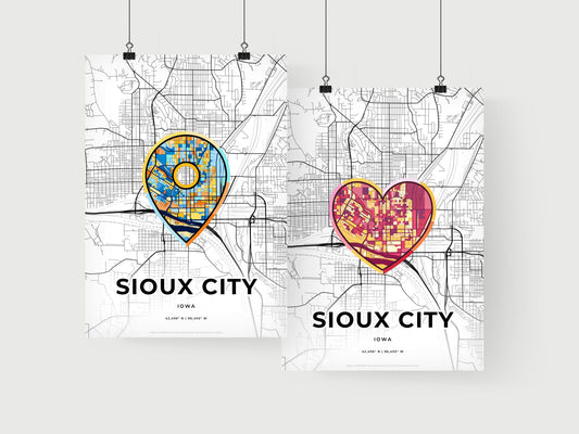 Sioux City Iowa art print for couples