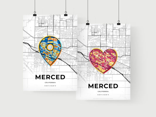 Merced California art print for couples