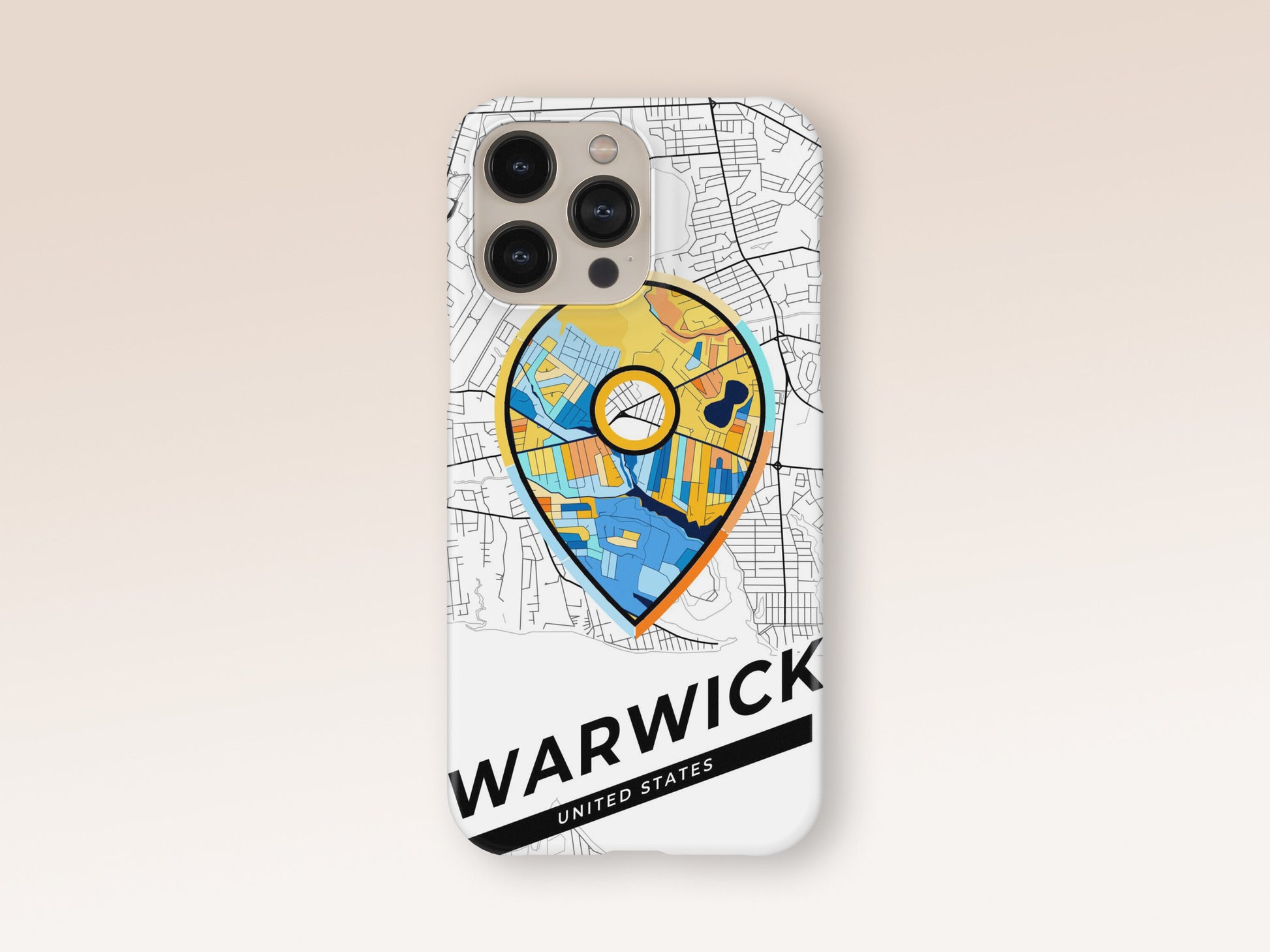 Warwick Rhode Island slim phone case with colorful icon 1