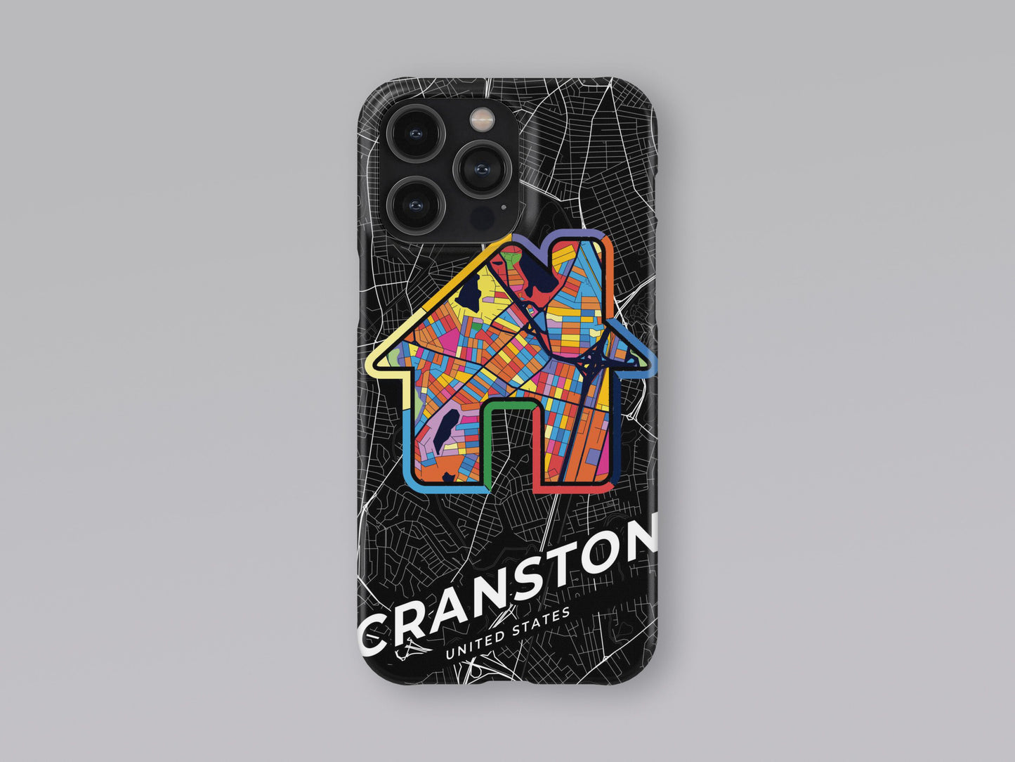 Cranston Rhode Island slim phone case with colorful icon. Birthday, wedding or housewarming gift. Couple match cases. 3