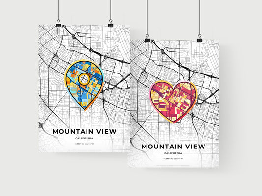 Mountain View California art print for couples