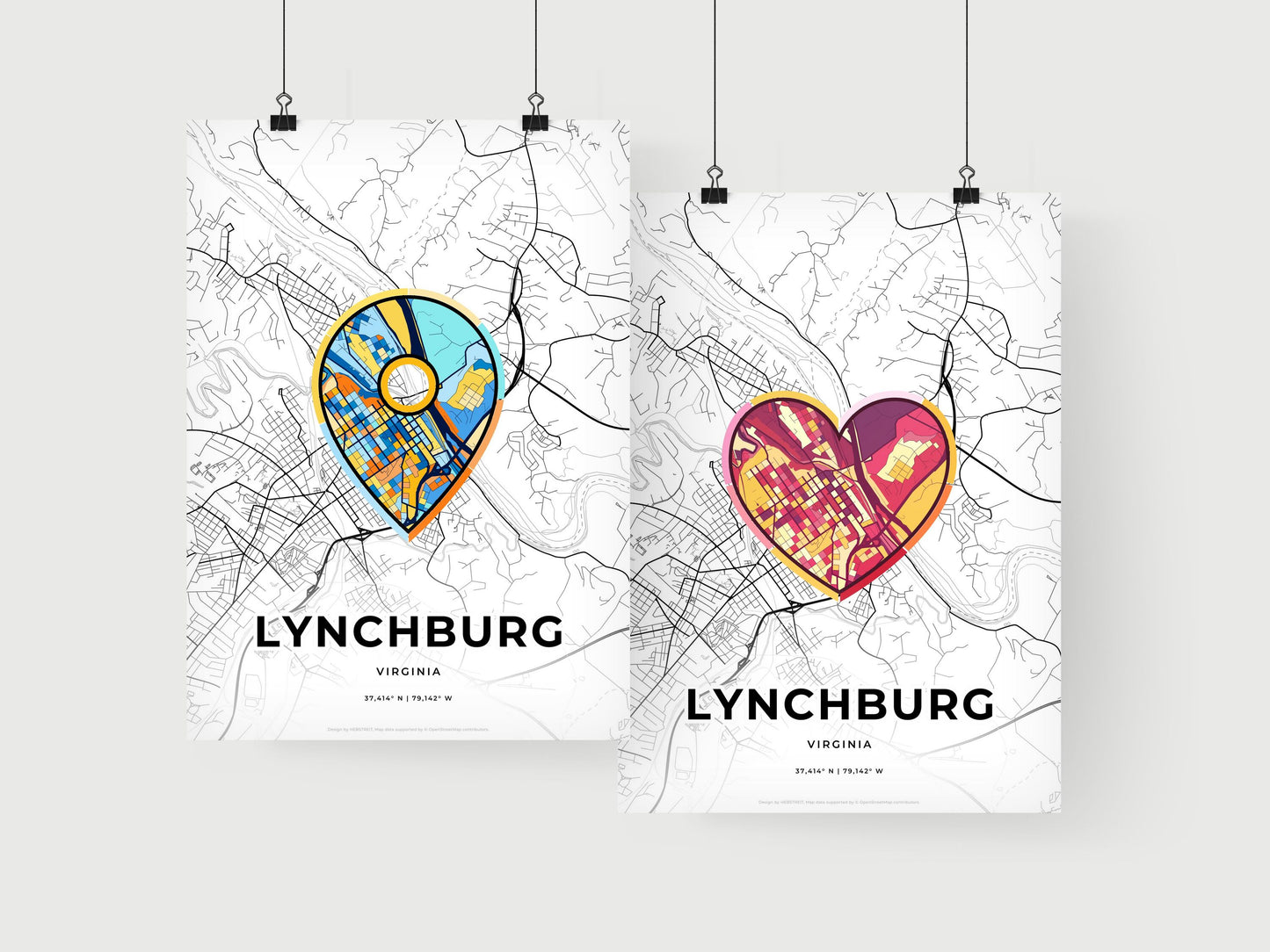 Lynchburg Virginia art print for couples