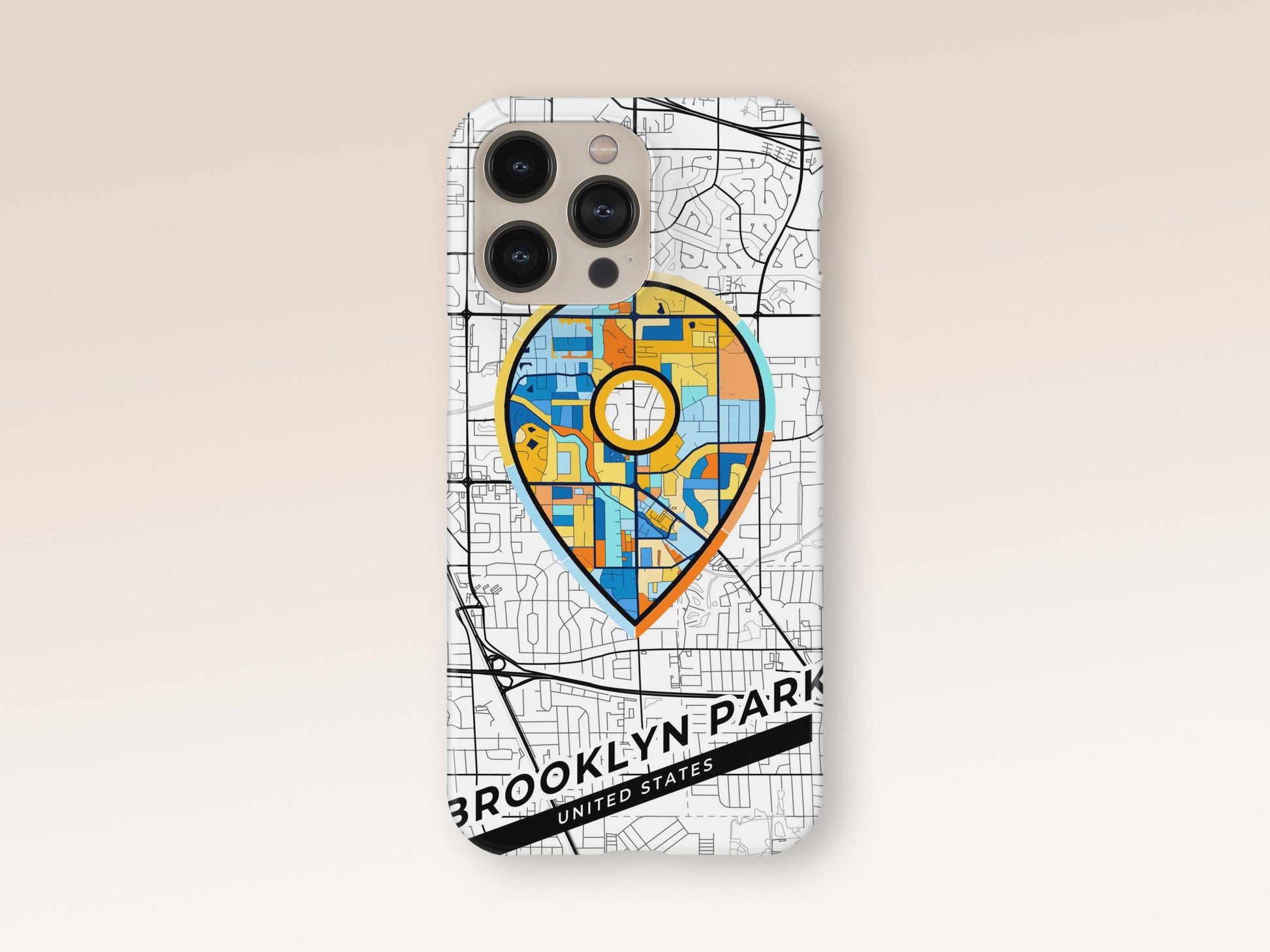 Brooklyn Park Minnesota slim phone case with colorful icon. Birthday, wedding or housewarming gift. Couple match cases. 1