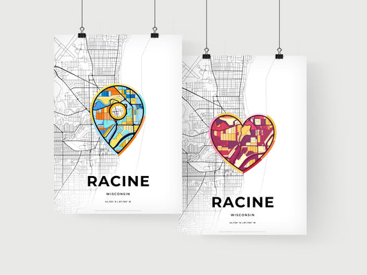 Racine Wisconsin art print for couples
