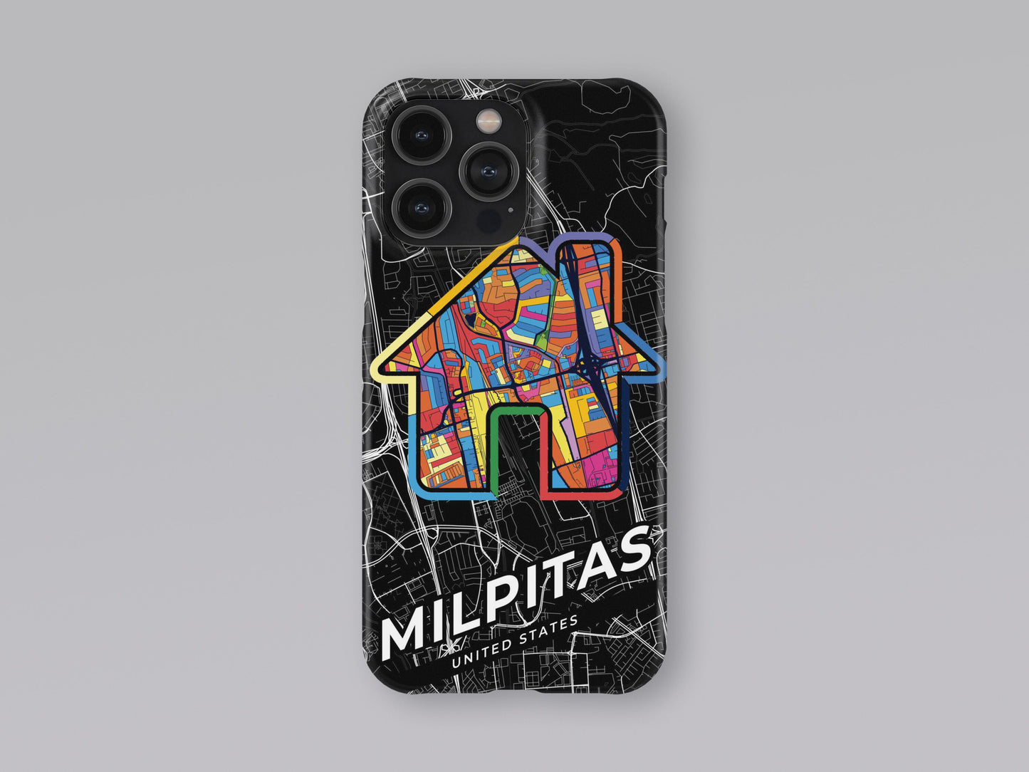Milpitas California slim phone case with colorful icon 3