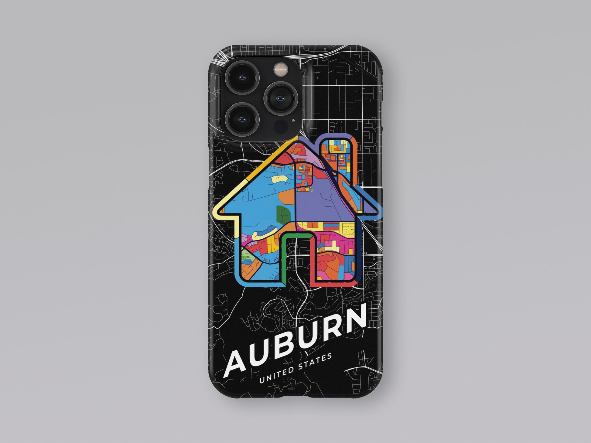 Auburn Washington slim phone case with colorful icon. Birthday, wedding or housewarming gift. Couple match cases. 3