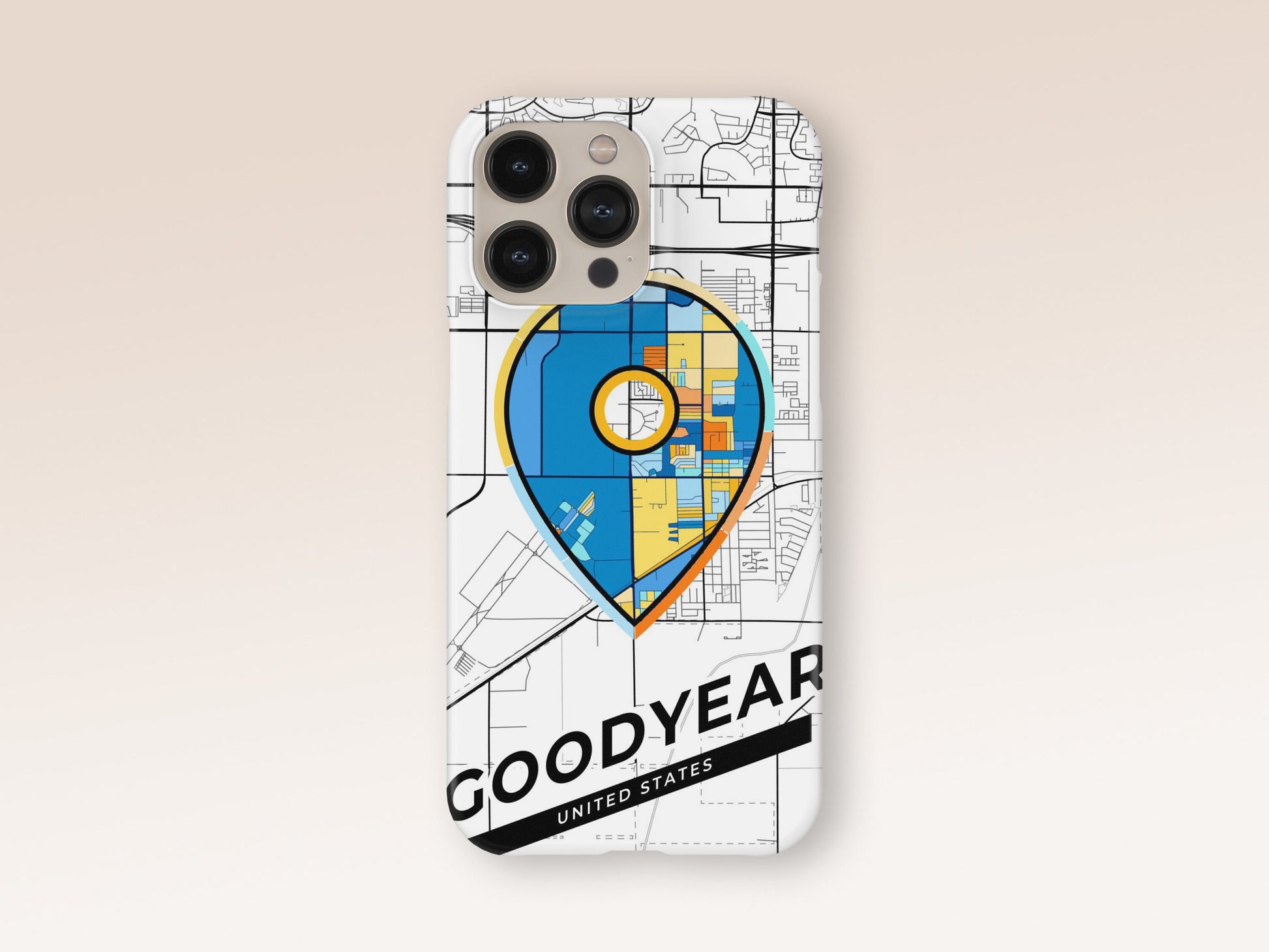 Goodyear Arizona slim phone case with colorful icon. Birthday, wedding or housewarming gift. Couple match cases. 1