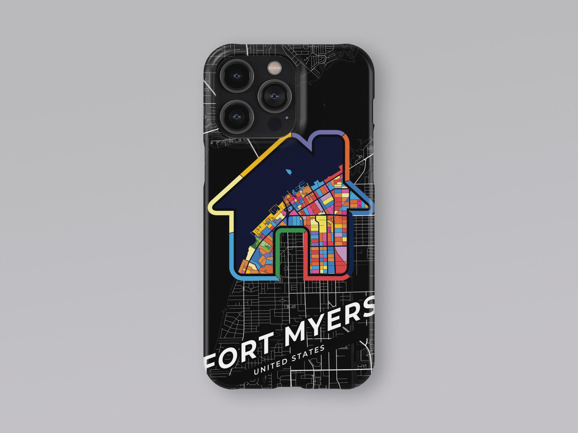 Fort Myers Florida slim phone case with colorful icon. Birthday, wedding or housewarming gift. Couple match cases. 3