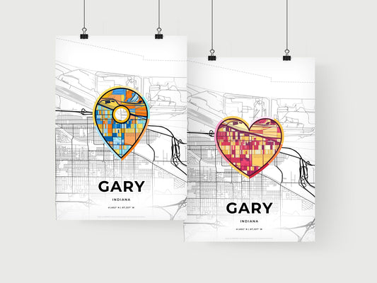 Gary Indiana art print for couples