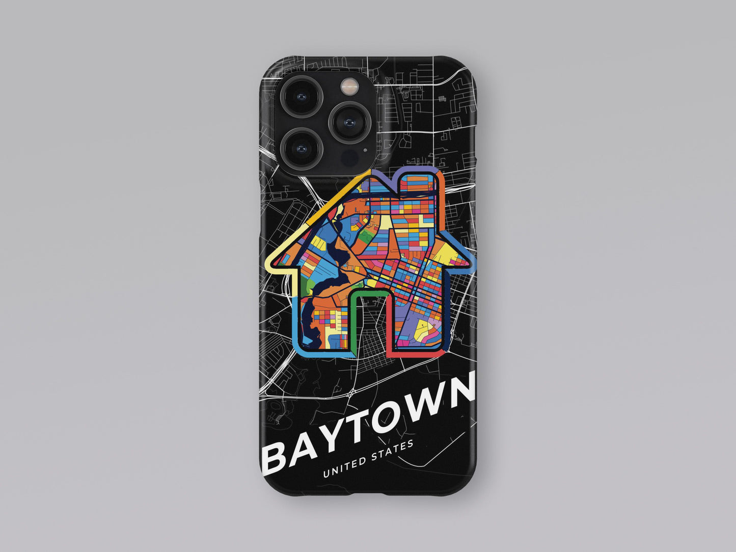 Baytown Texas slim phone case with colorful icon. Birthday, wedding or housewarming gift. Couple match cases. 3