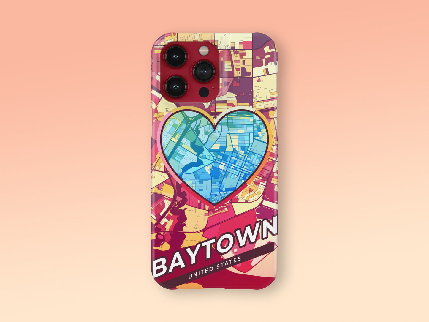 Baytown Texas slim phone case with colorful icon. Birthday, wedding or housewarming gift. Couple match cases. 2
