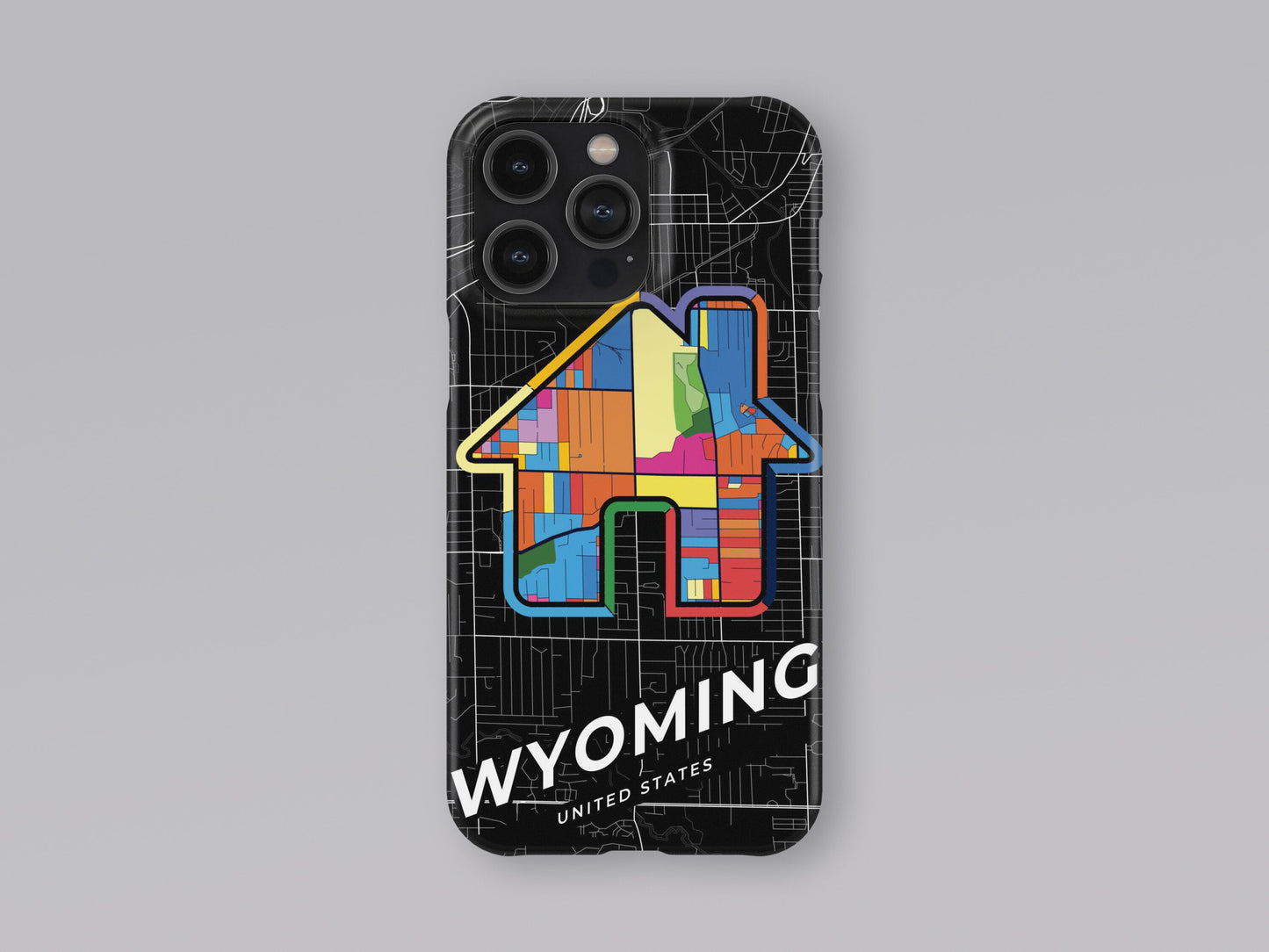 Wyoming Michigan slim phone case with colorful icon 3