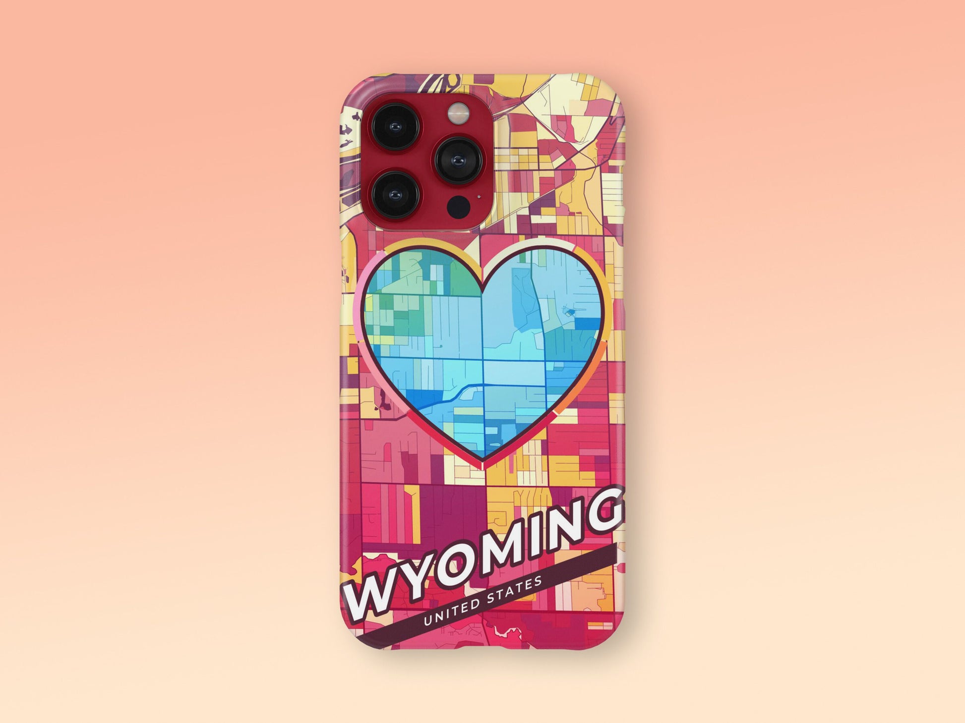Wyoming Michigan slim phone case with colorful icon 2