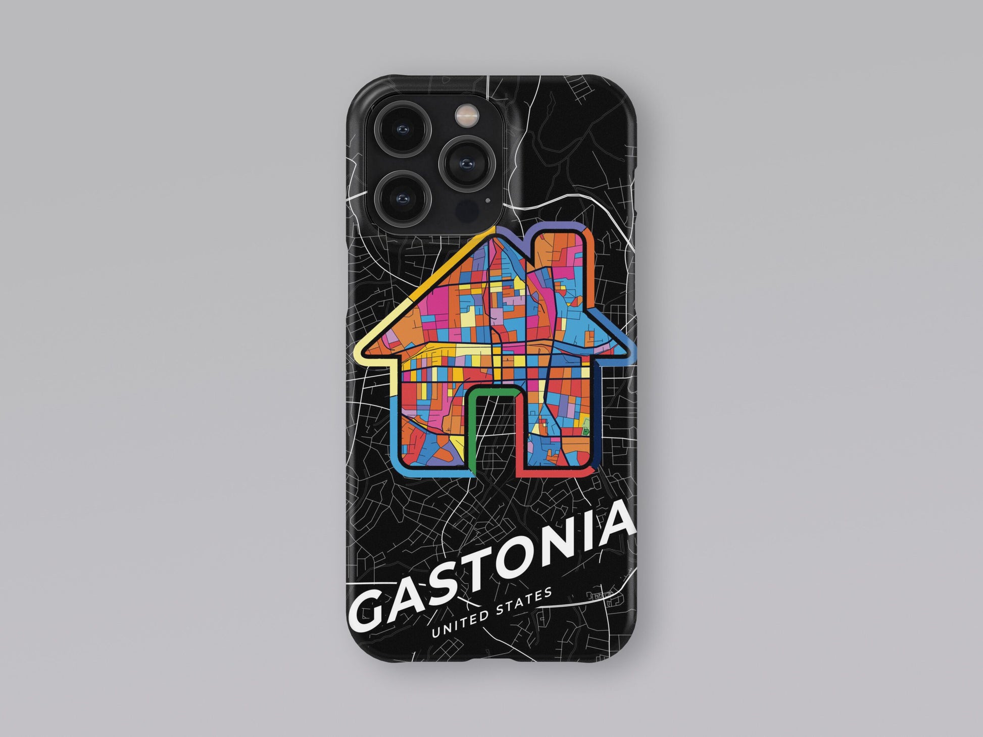 Gastonia North Carolina slim phone case with colorful icon. Birthday, wedding or housewarming gift. Couple match cases. 3