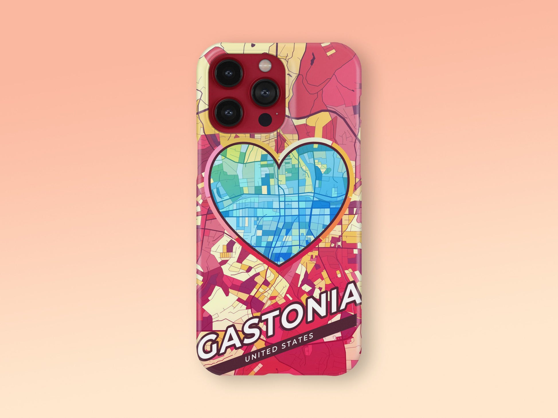 Gastonia North Carolina slim phone case with colorful icon. Birthday, wedding or housewarming gift. Couple match cases. 2