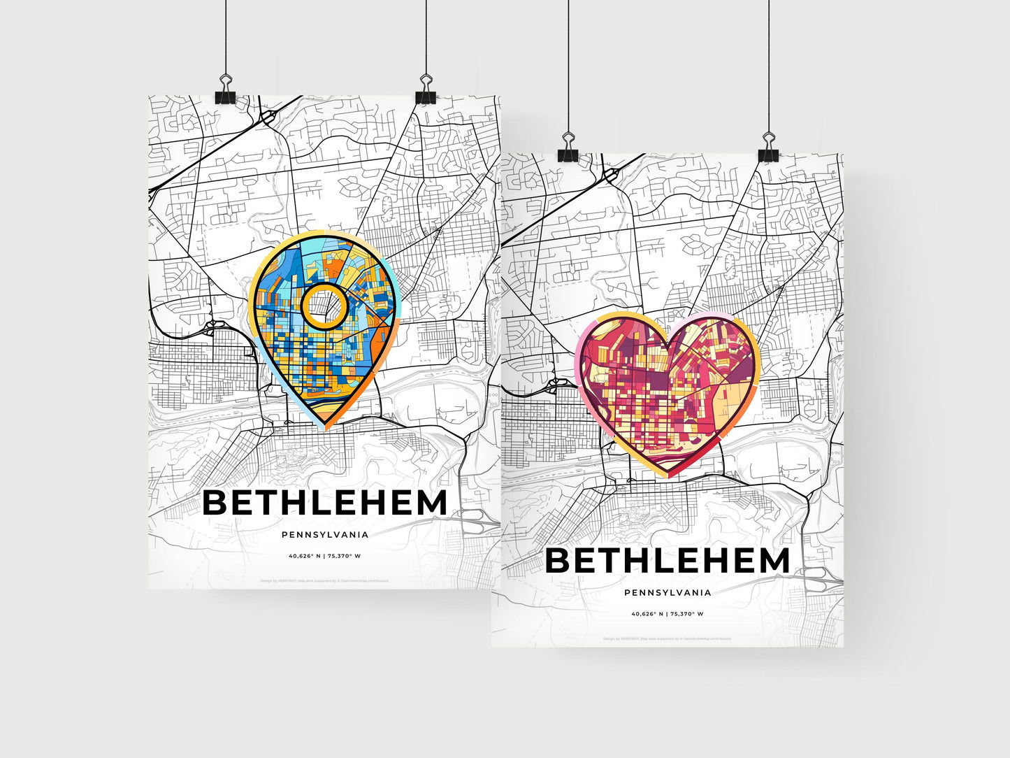 Bethlehem Pennsylvania art print for couples