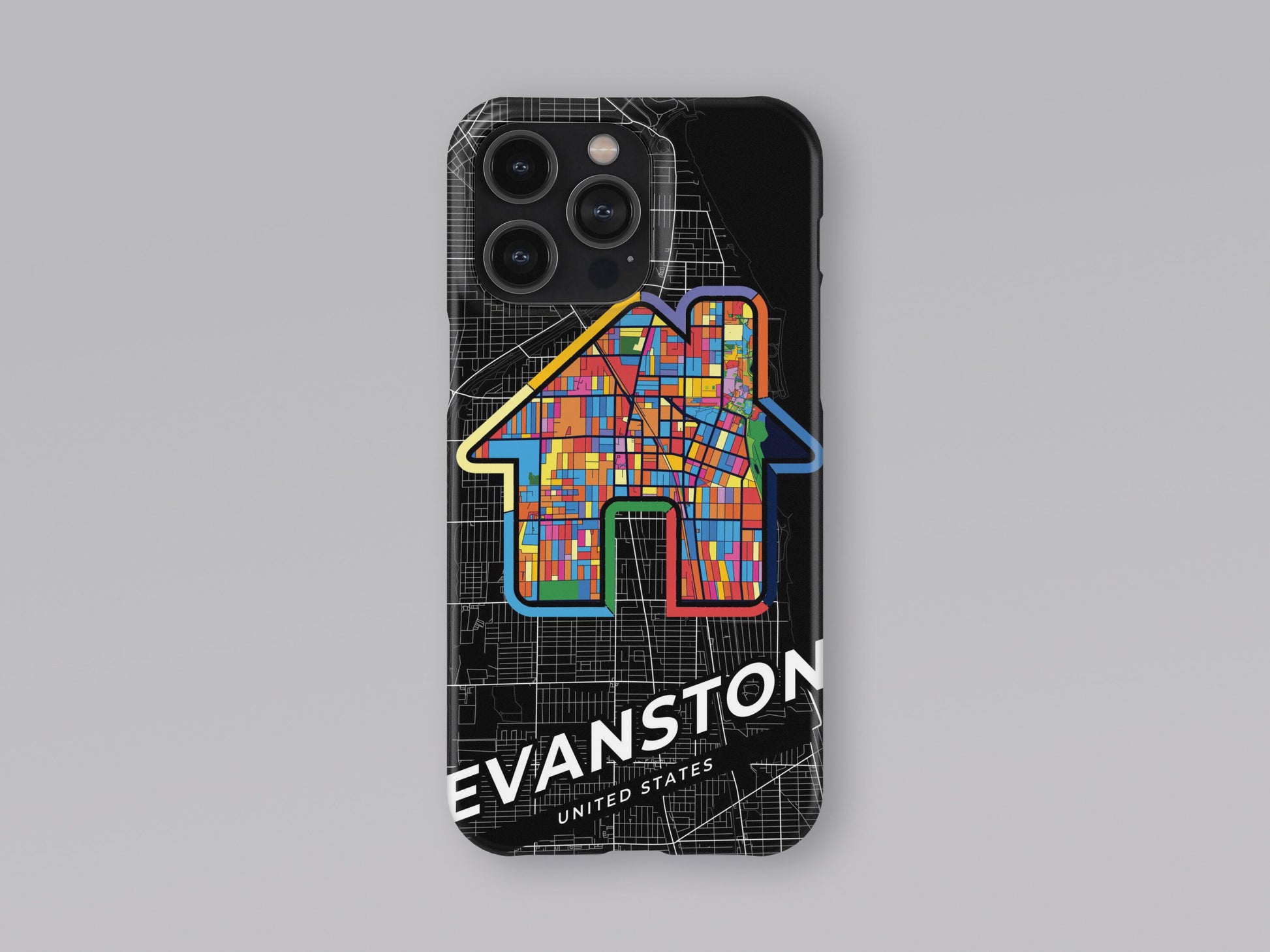 Evanston Illinois slim phone case with colorful icon. Birthday, wedding or housewarming gift. Couple match cases. 3