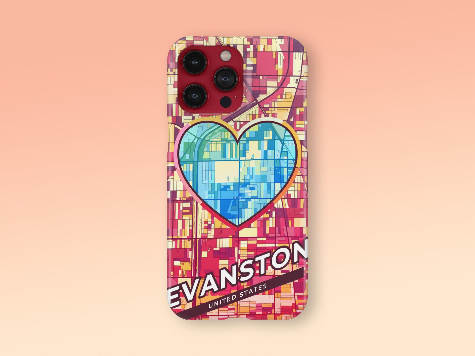 Evanston Illinois slim phone case with colorful icon. Birthday, wedding or housewarming gift. Couple match cases. 2