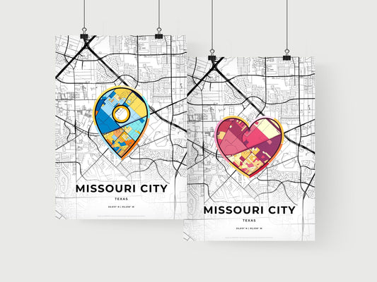 Missouri City Texas art print for couples