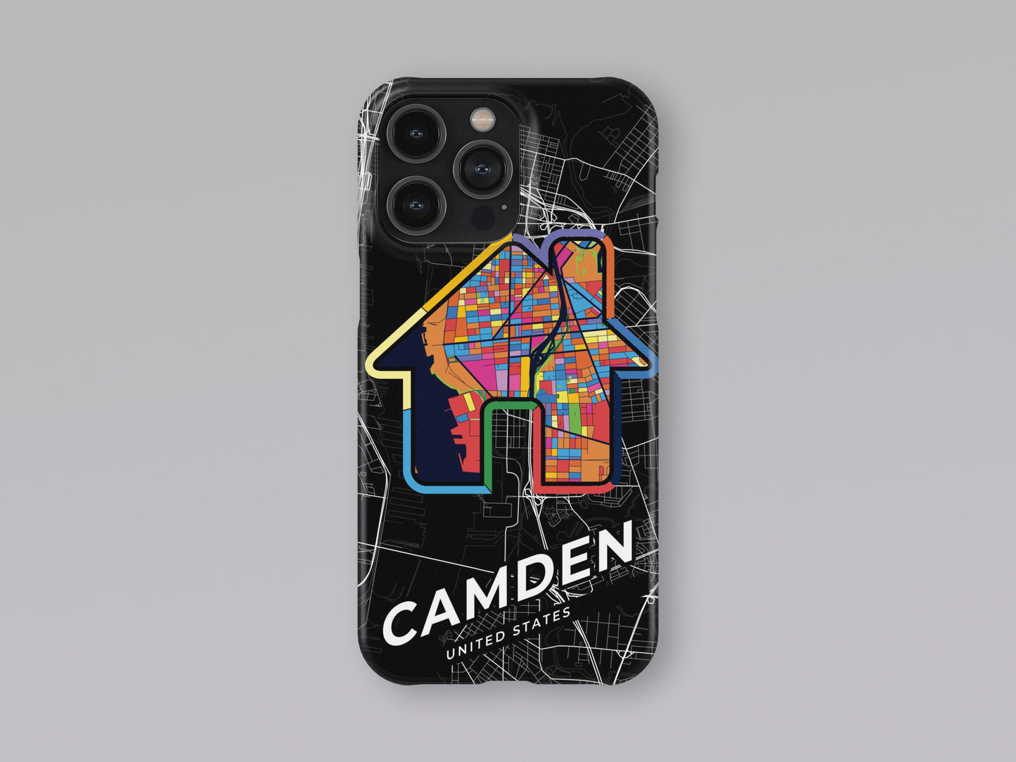 Camden New Jersey slim phone case with colorful icon. Birthday, wedding or housewarming gift. Couple match cases. 3