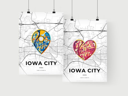 Iowa City Iowa art print for couples