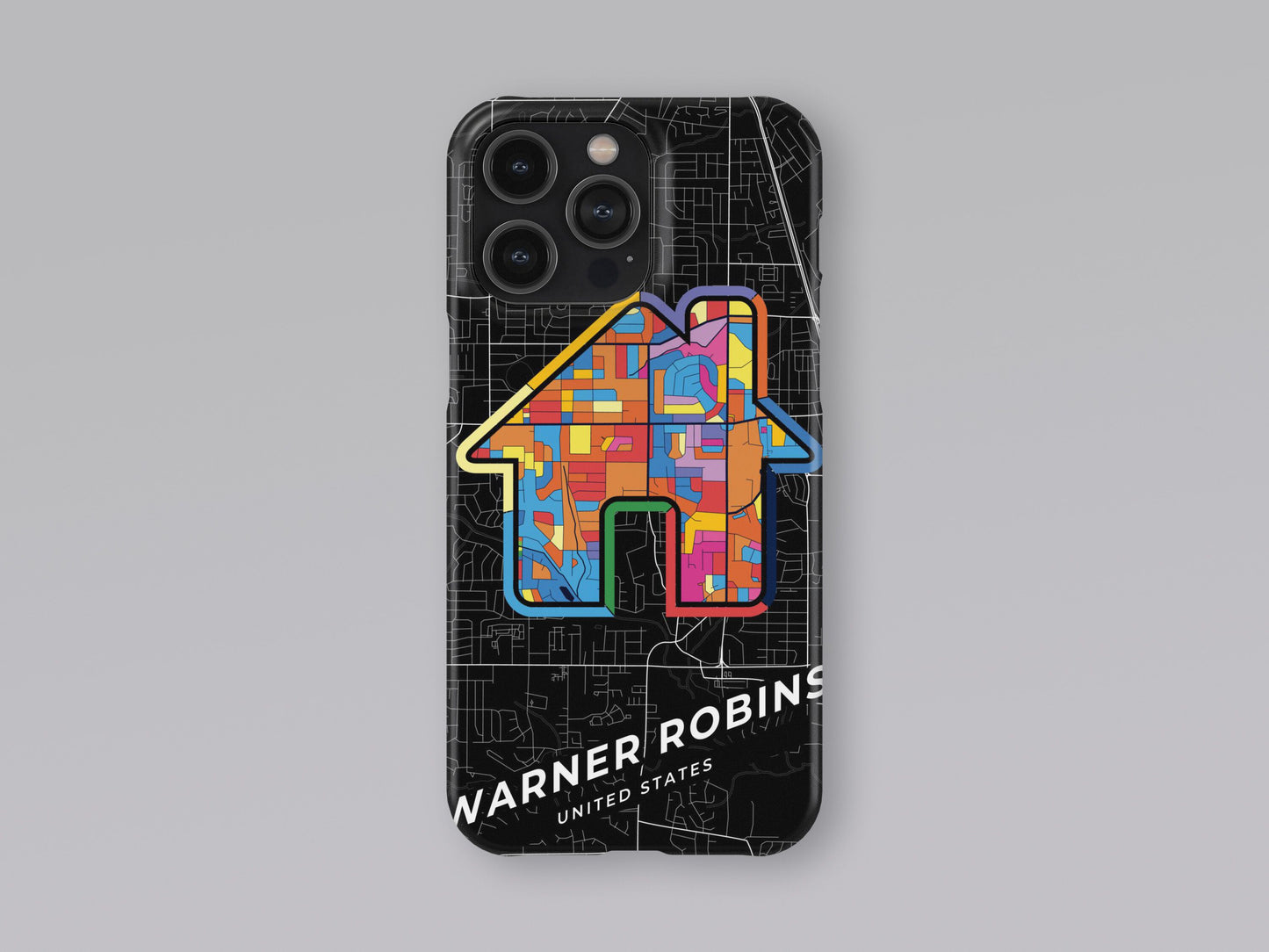 Warner Robins Georgia slim phone case with colorful icon 3