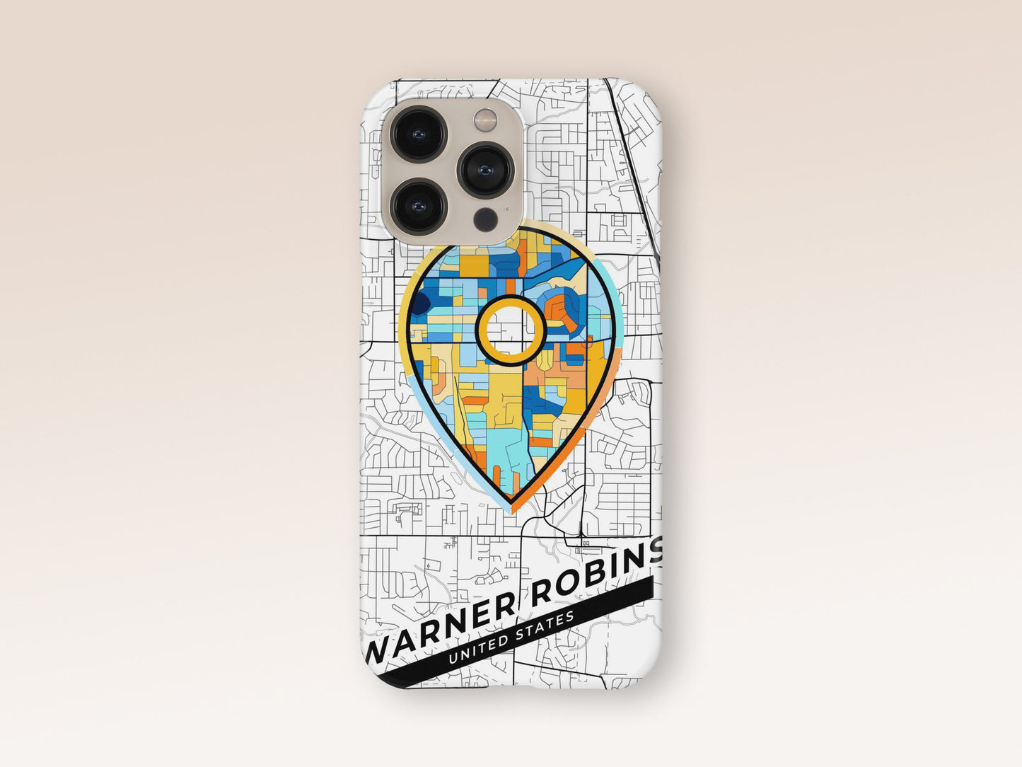 Warner Robins Georgia slim phone case with colorful icon 1