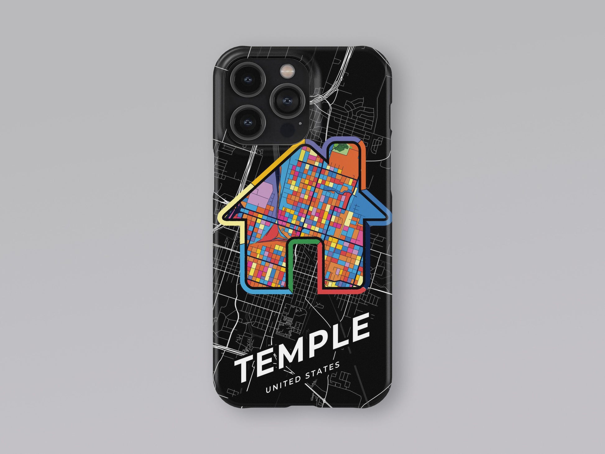 Temple Texas slim phone case with colorful icon 3
