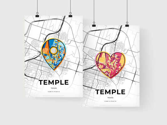 Temple Texas art print for couples